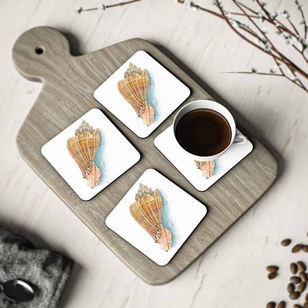 Georgia Beach Knobbed Whelk Shell Coasters